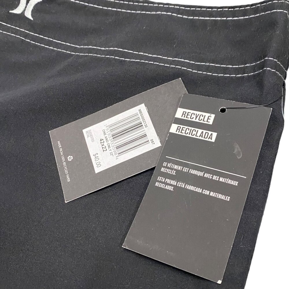 NWT Hurley Mens 42x22 Gray Swim Trunks Board Shorts Knee Length Drawstring Waist - Picture 8 of 15